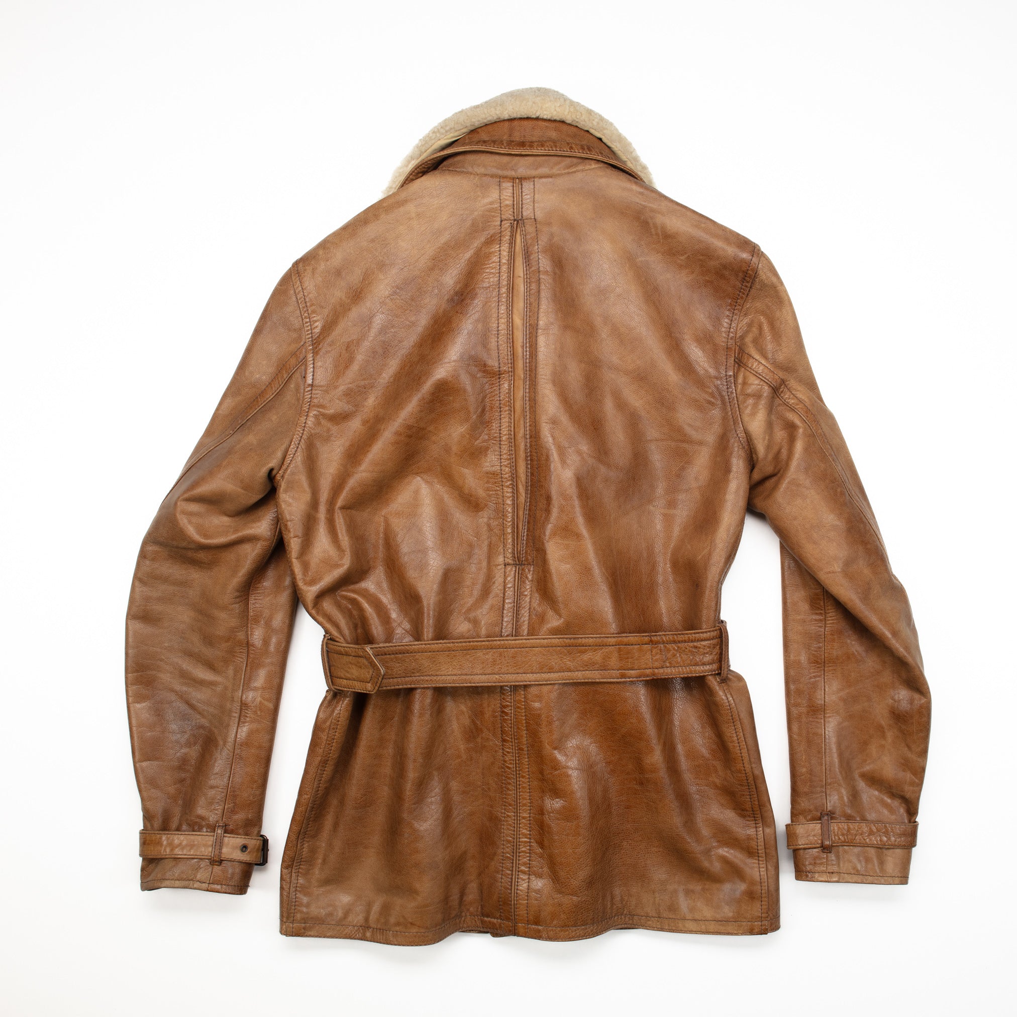Aviator Jacket in Tan Leather - M