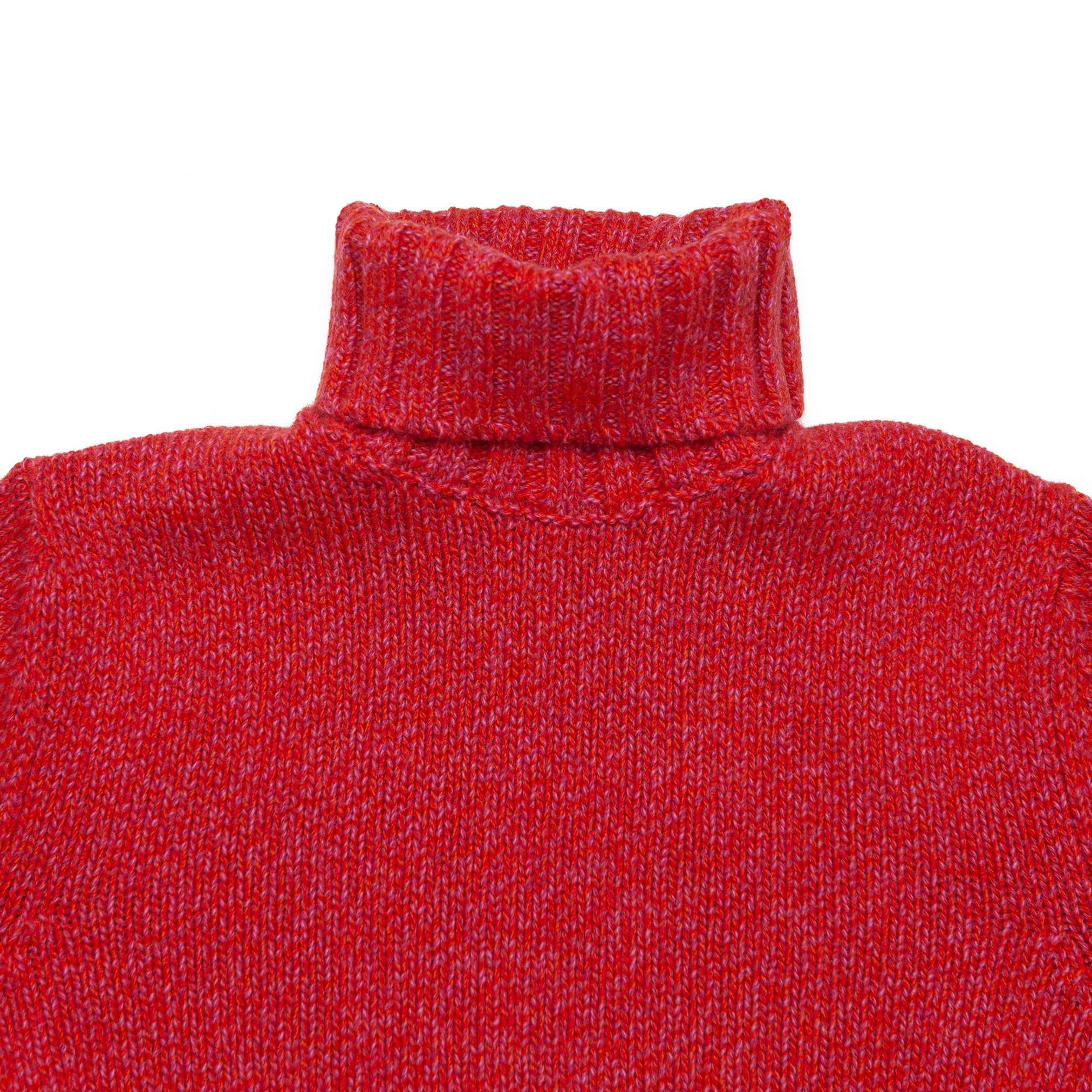 Rollneck Sweater in Red Melange