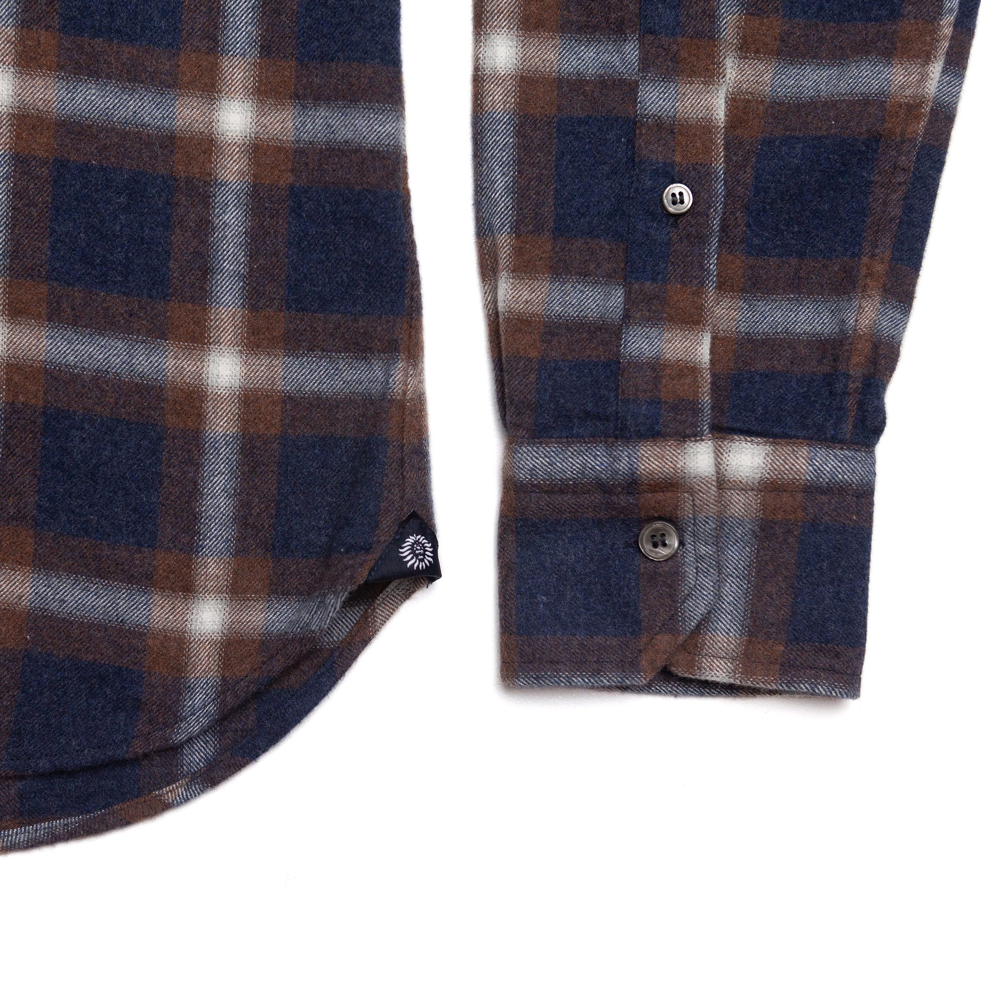 Brushed Flannel Rust & Navy Plaid Shirt