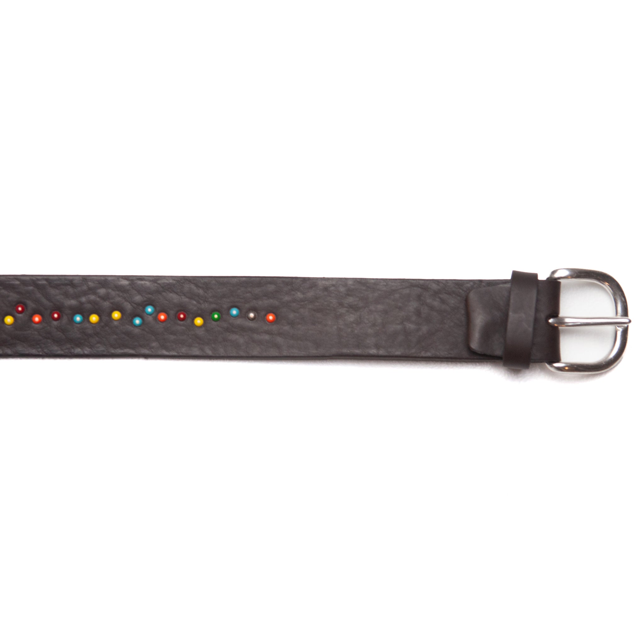 Dotted Brown Leather Belt
