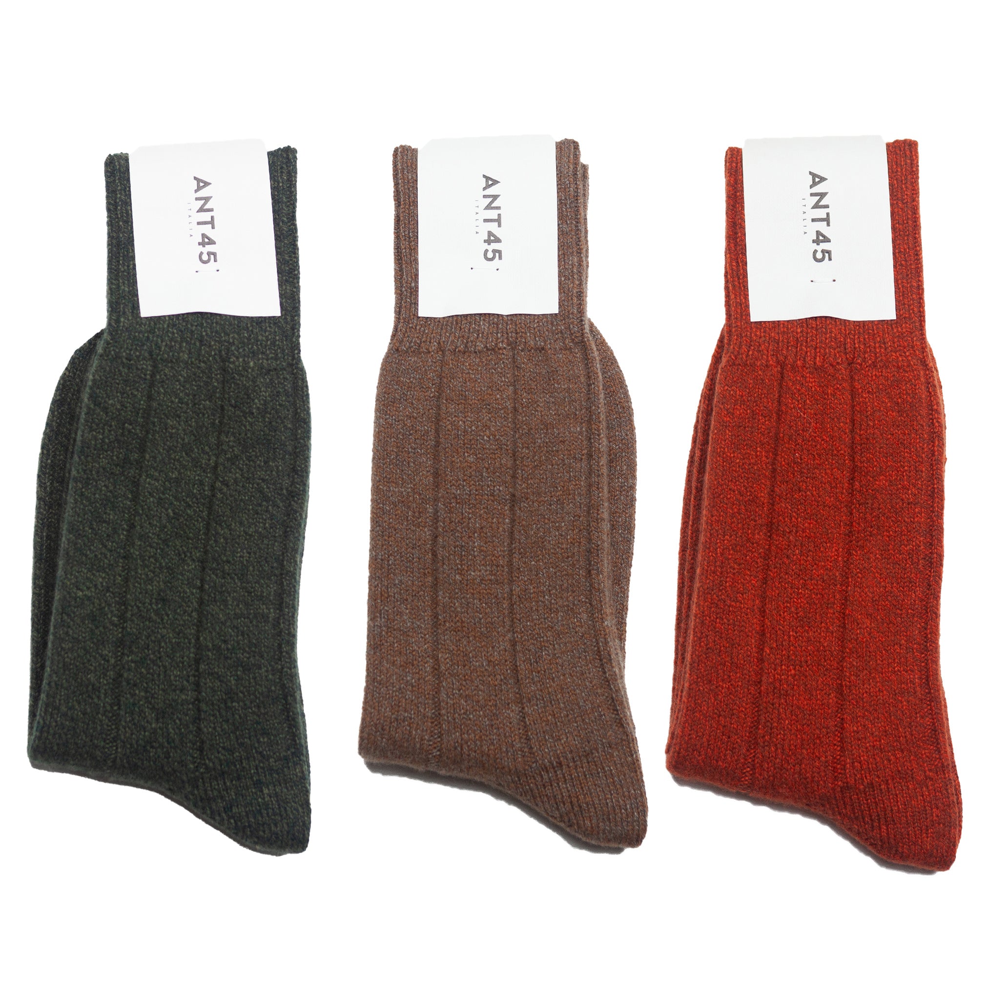 Eco-Cashmere Sock Bundle - Brown, Green, Rust