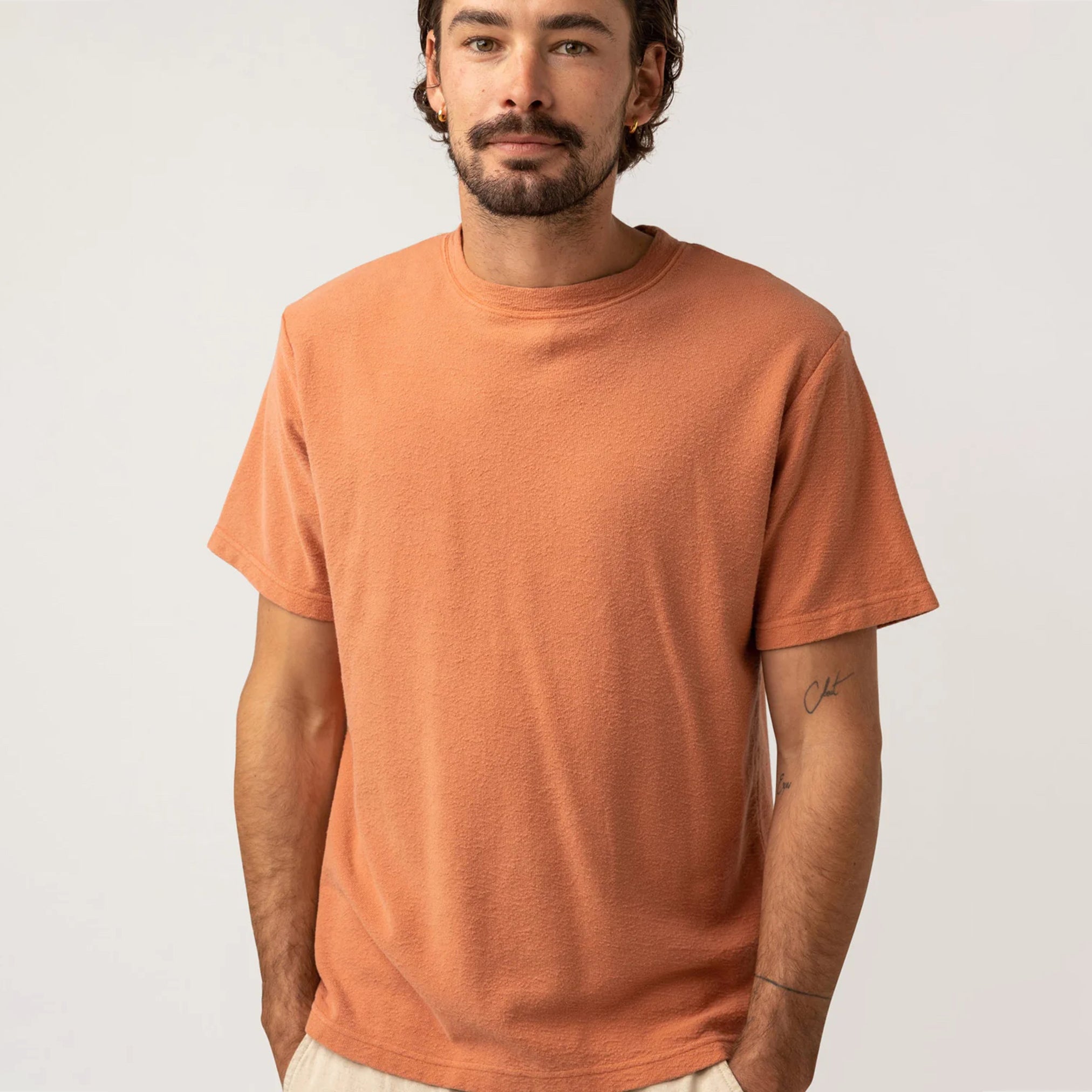 Textured T-Shirt in Rust
