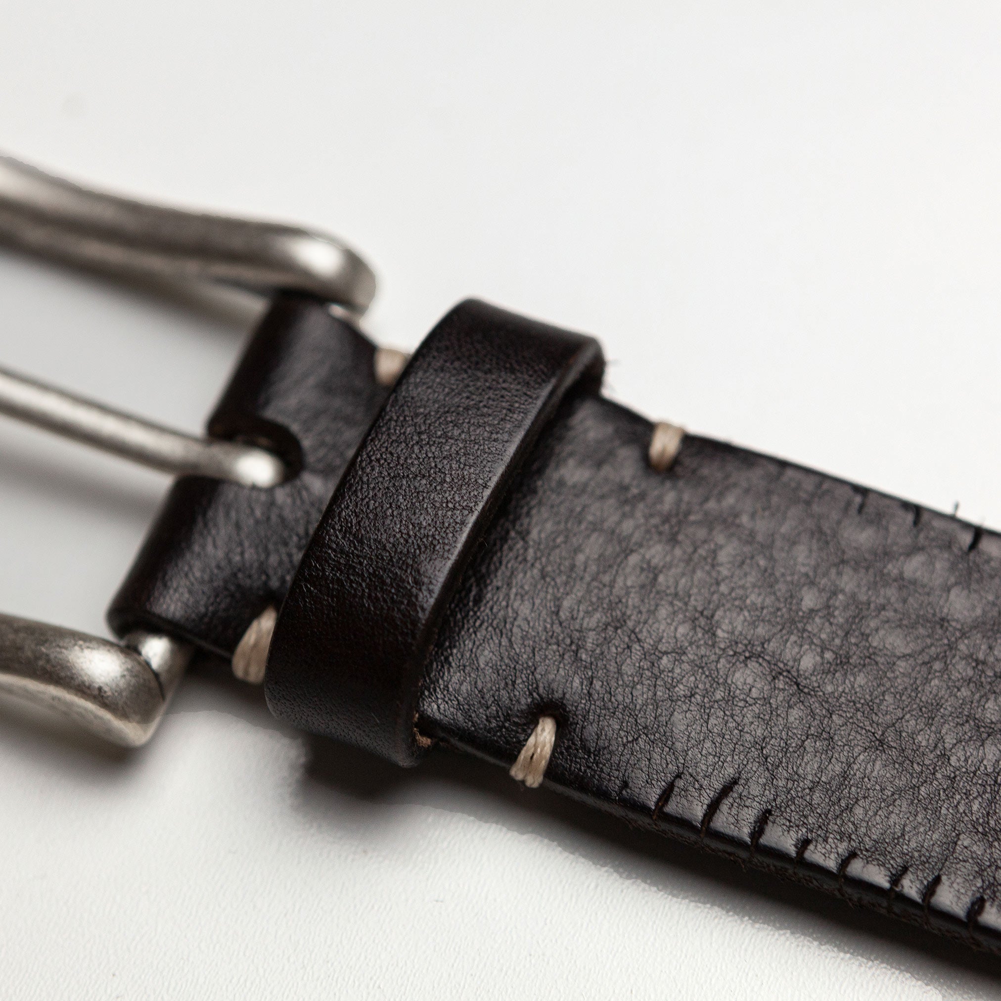 Dark Brown Belt with Contrast Stitching