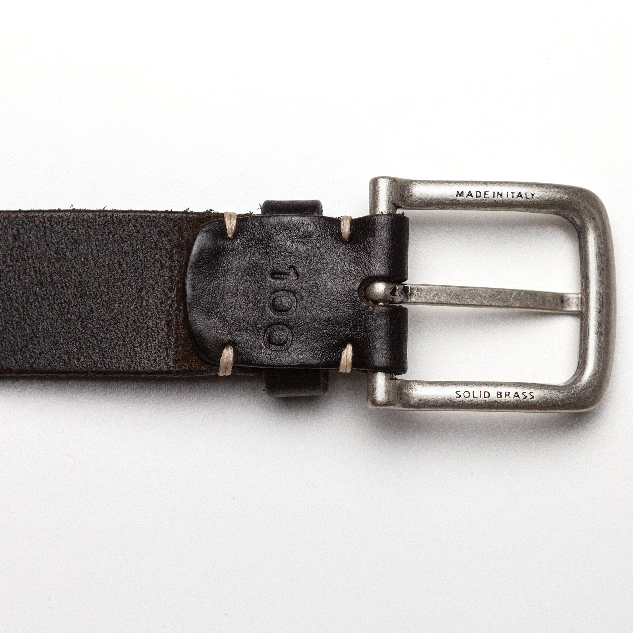 Dark Brown Belt with Contrast Stitching