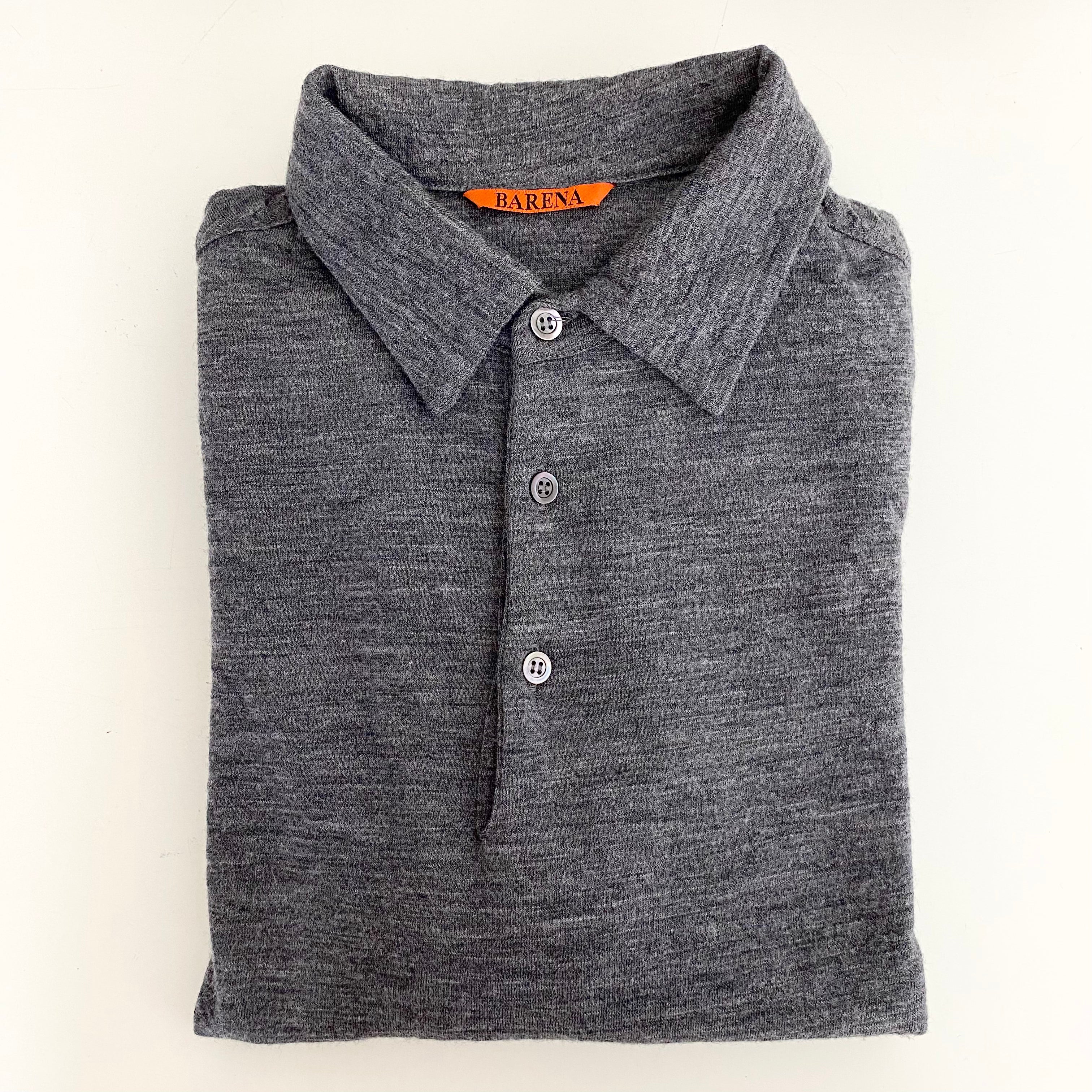 Melange Wool-Blend Polo Shirt - M