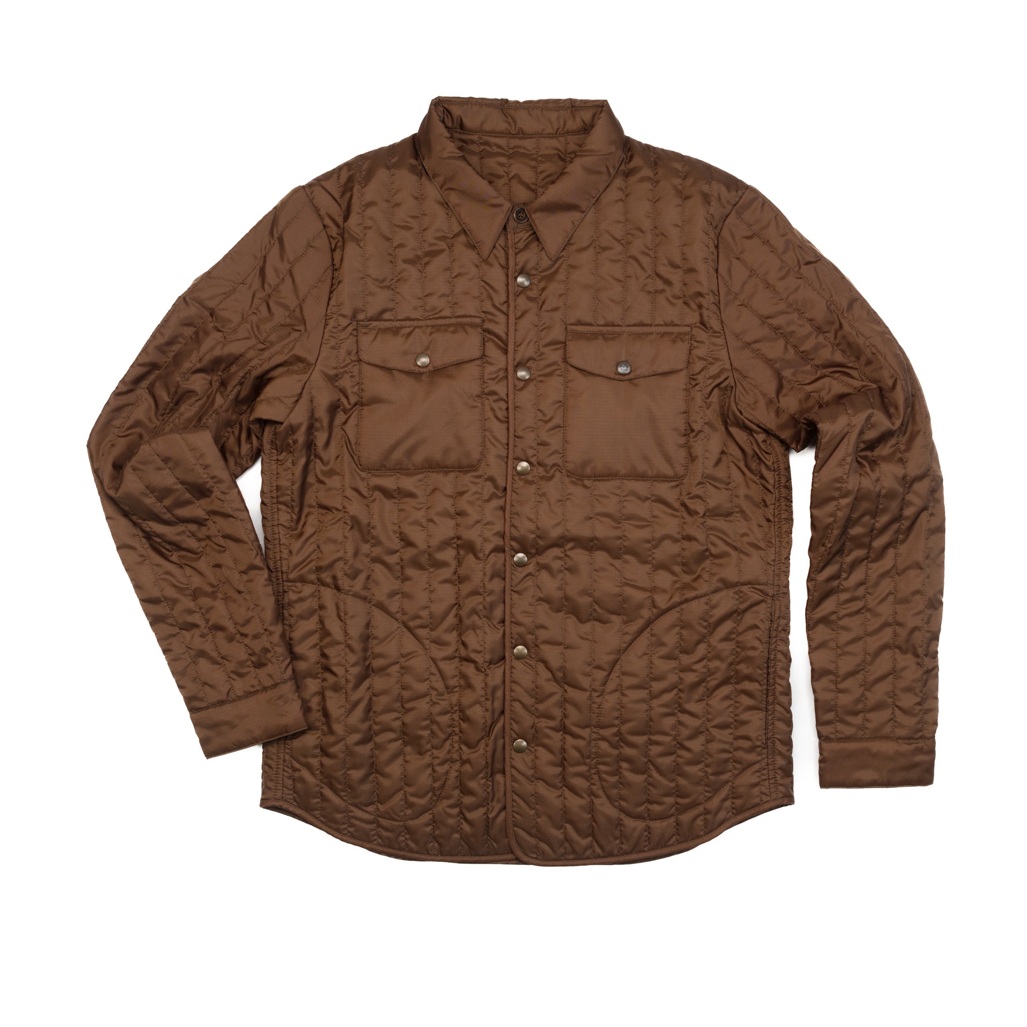Microspin Shirt Jacket in Brown