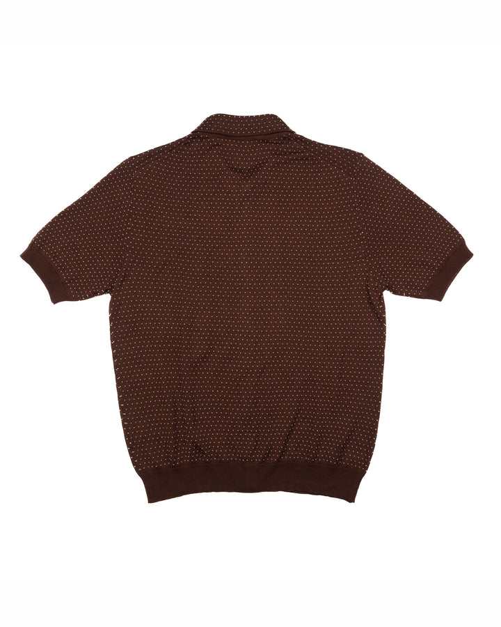 Juneau Polo Shirt in Tobacco Japanese Cotton