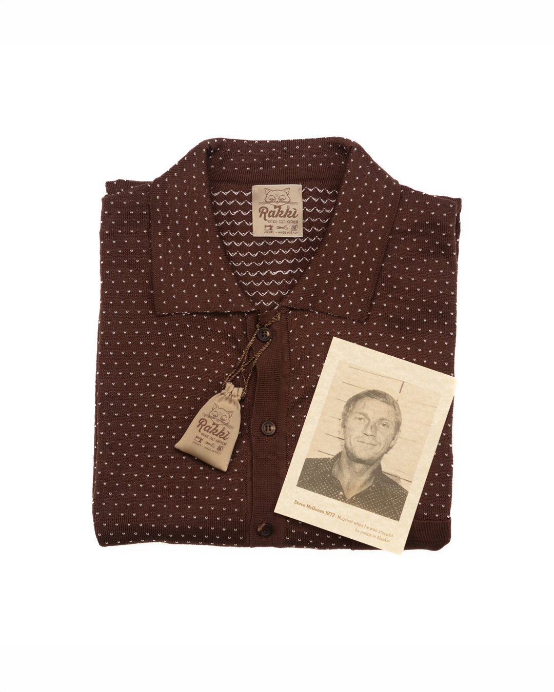 Juneau Polo Shirt in Tobacco Japanese Cotton