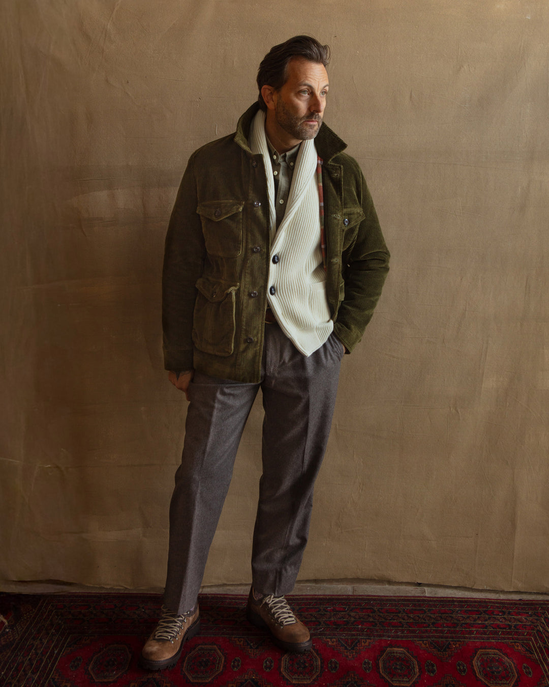 Shawl Cardigan in Ecru