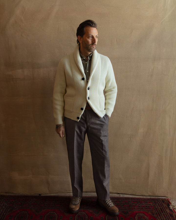 Shawl Cardigan in Ecru