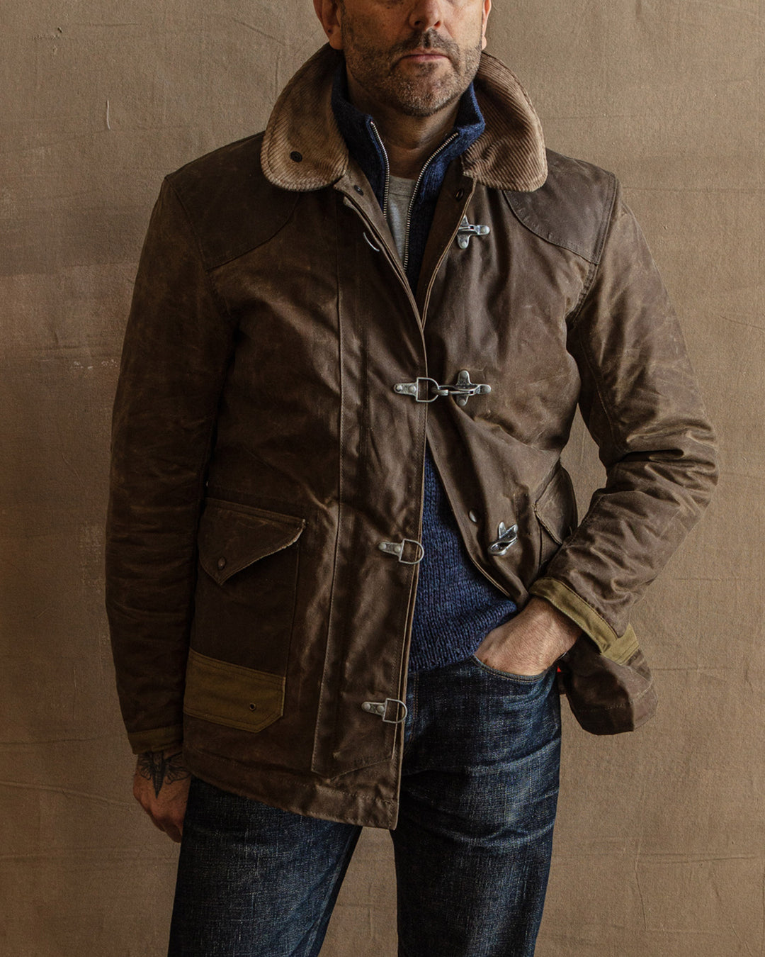 The Bedford Fireman Jacket in Waxed Sand