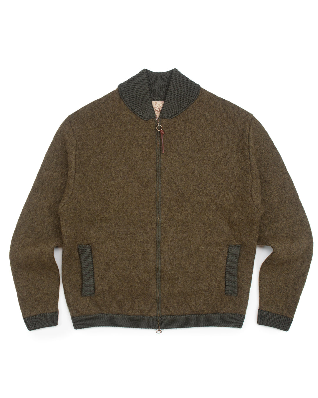Quilted Bomber in Olive