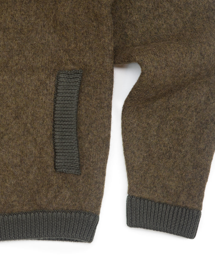Quilted Bomber in Olive