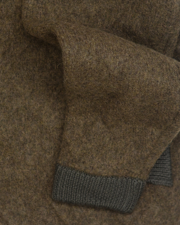 Quilted Bomber in Olive