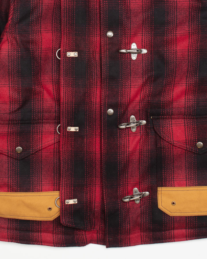 The Bedford Fireman Jacket in Red Check Wool