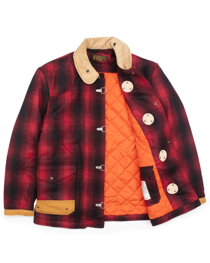 The Bedford Fireman Jacket in Red Check Wool