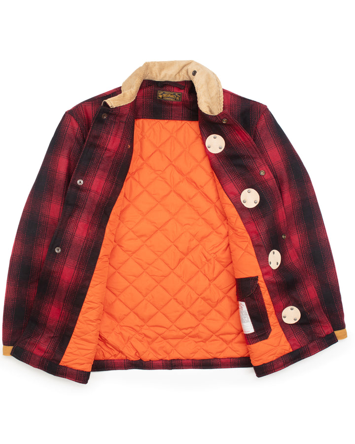 The Bedford Fireman Jacket in Red Check Wool