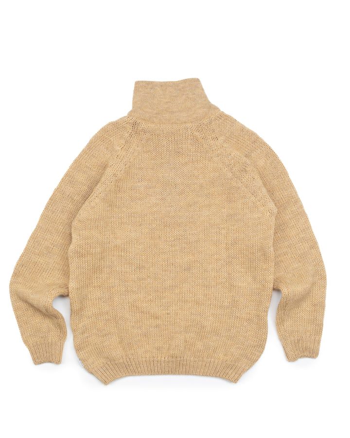 Bristol Zip Neck Jumper in Sandstone