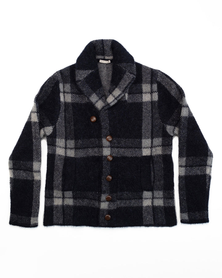 Mohair Jacket in Blue & Grey Plaid