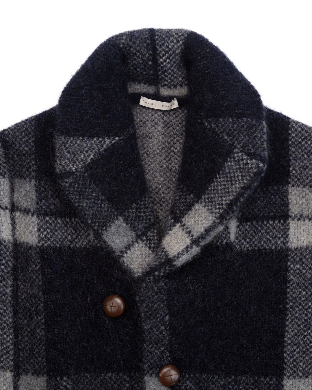 Mohair Jacket in Blue & Grey Plaid