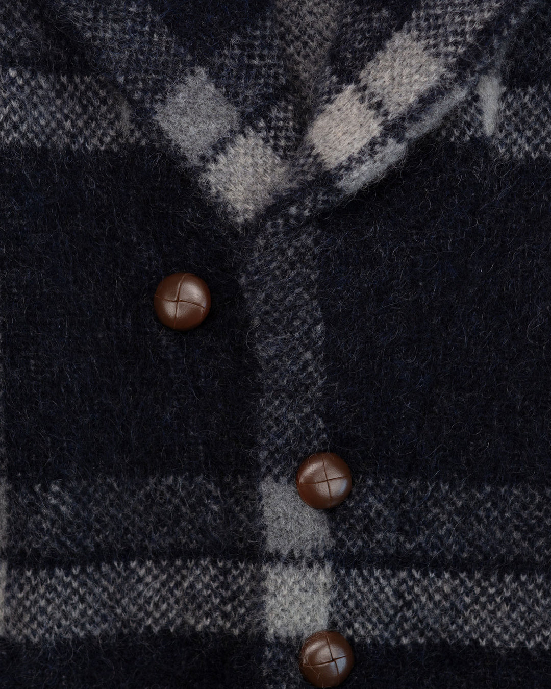 Mohair Jacket in Blue & Grey Plaid