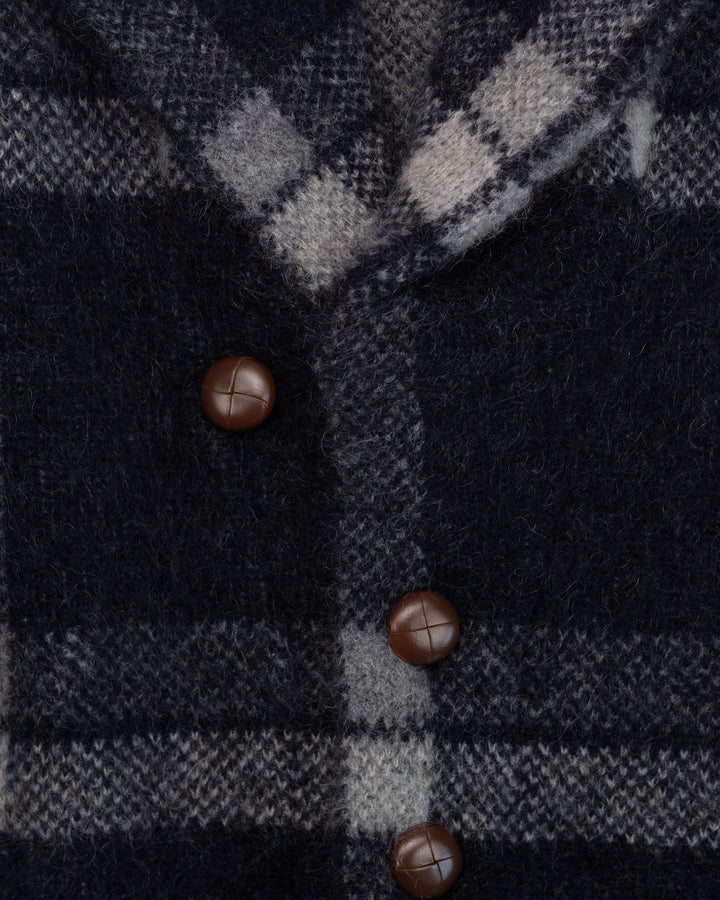 Mohair Jacket in Blue & Grey Plaid