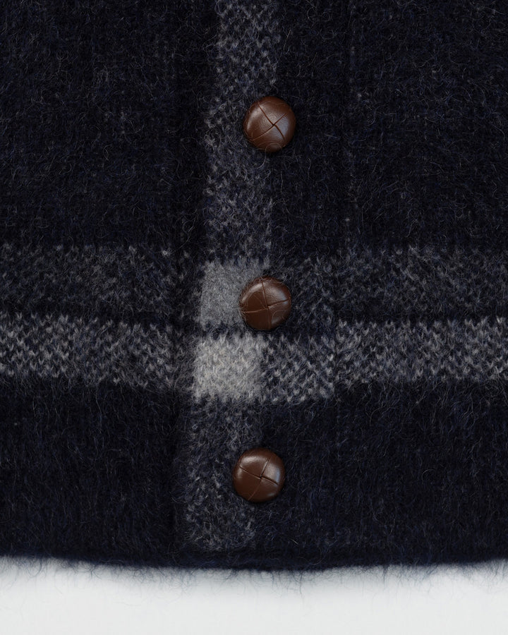Mohair Jacket in Blue & Grey Plaid