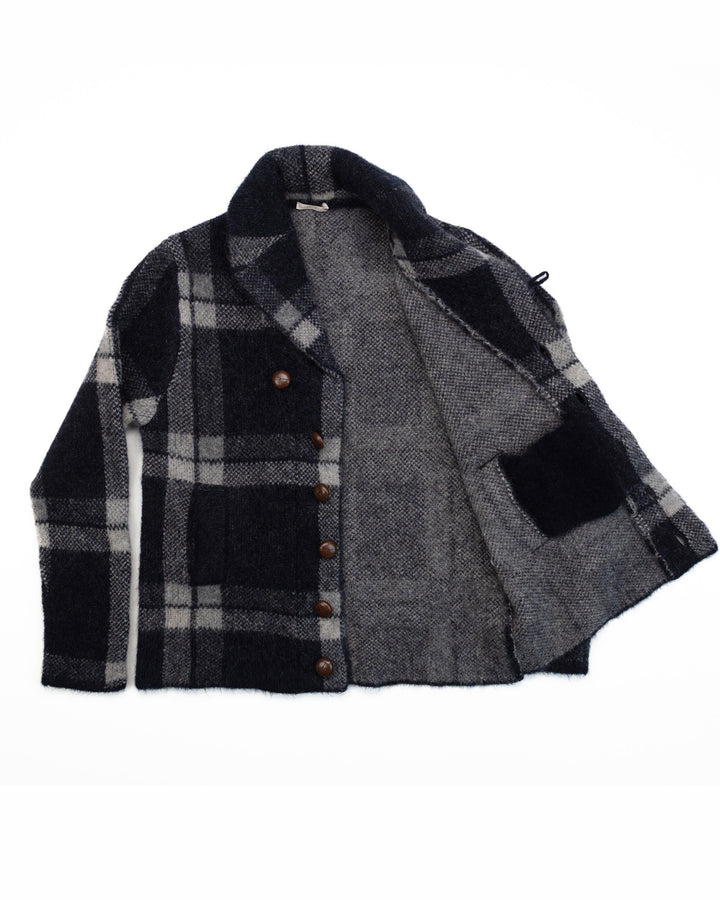 Mohair Jacket in Blue & Grey Plaid