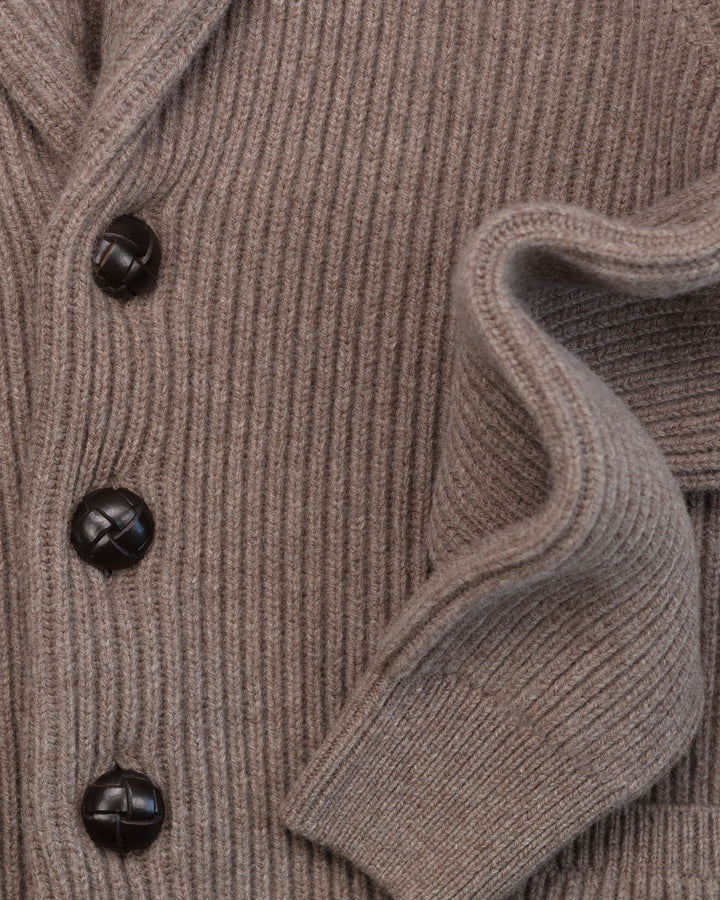 Shawl Cardigan in Taupe