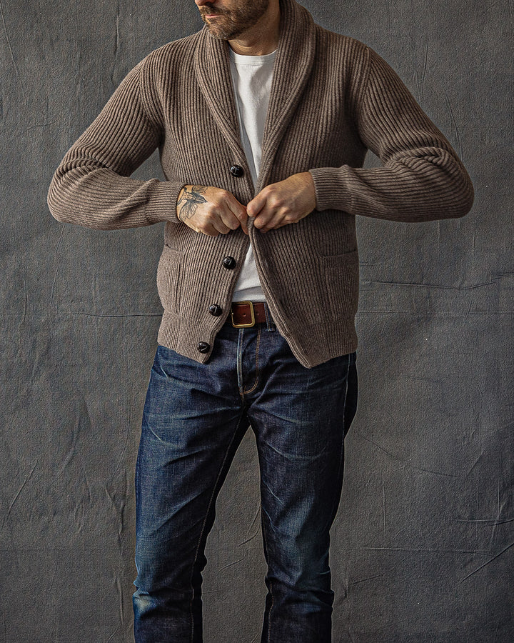 Shawl Cardigan in Taupe