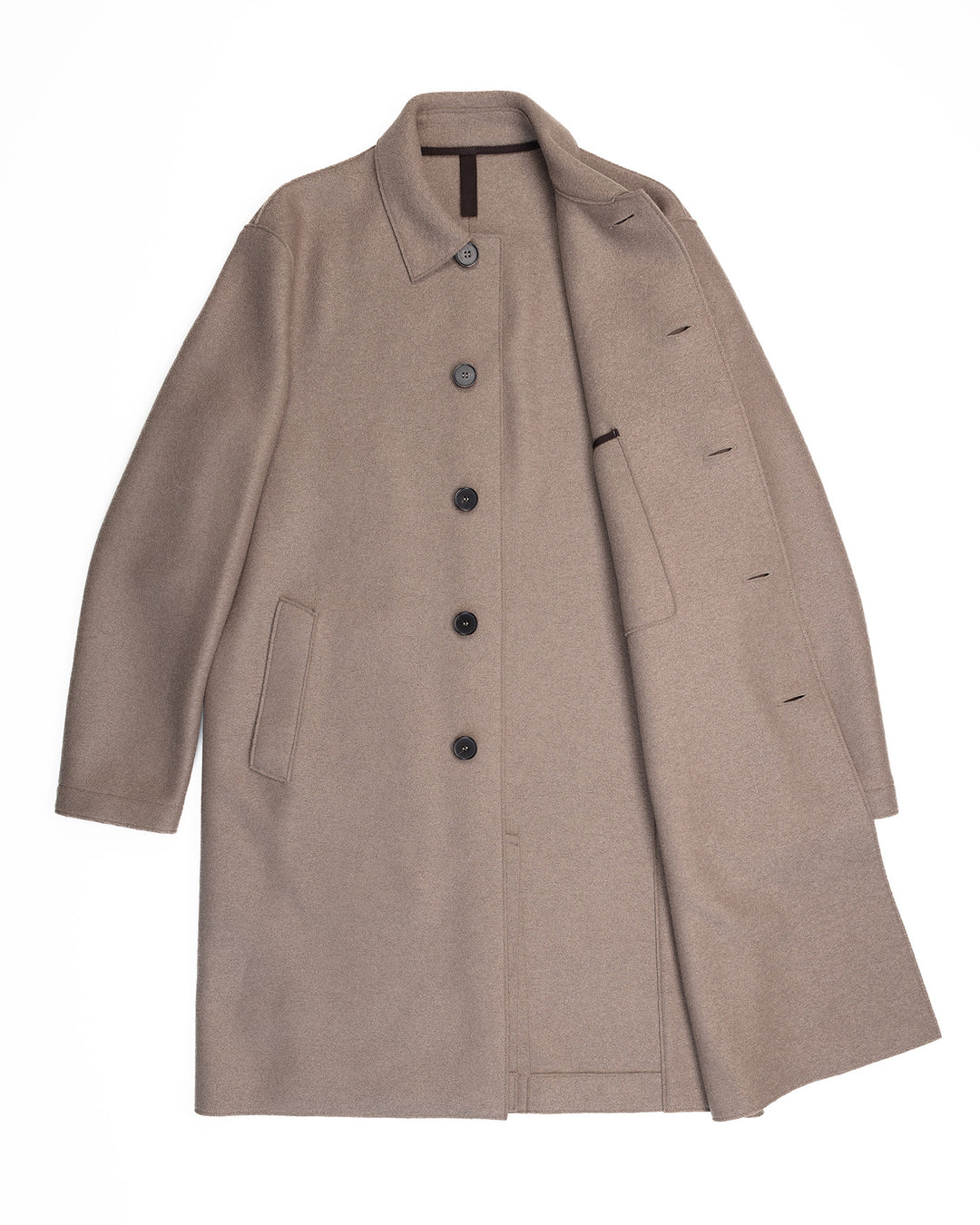 Mac Coat in Taupe Pressed Wool