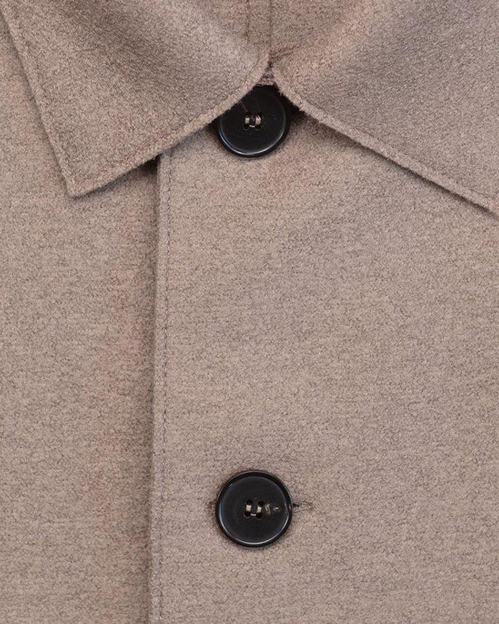 Mac Coat in Taupe Pressed Wool