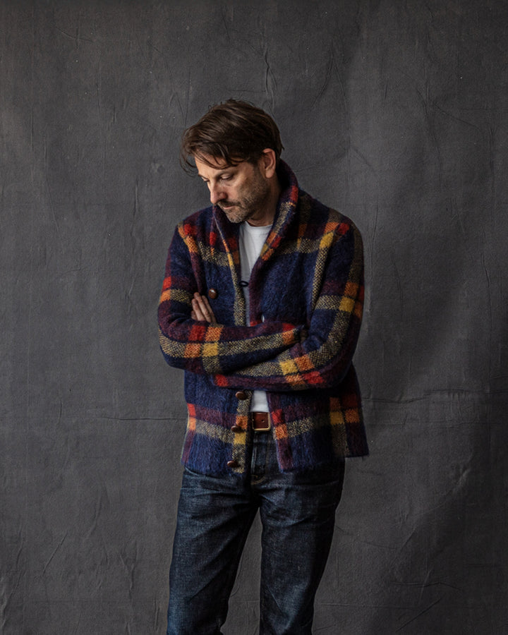 Mohair Jacket in Blue Plaid