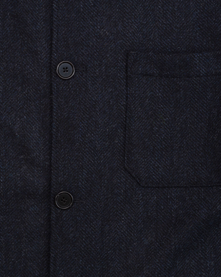 Labura in Navy Herringbone Wool
