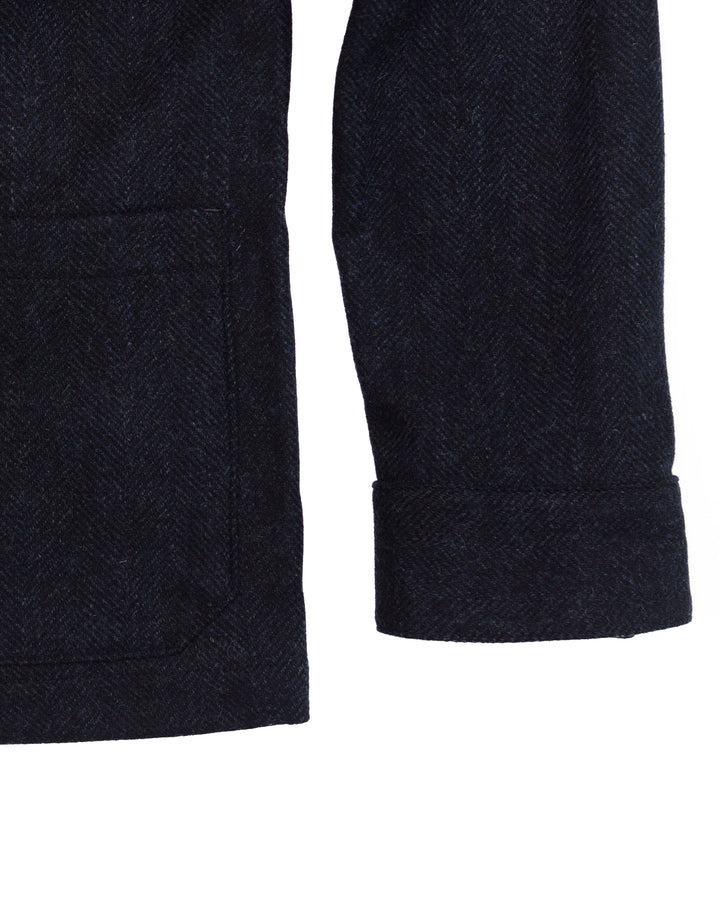 Labura in Navy Herringbone Wool
