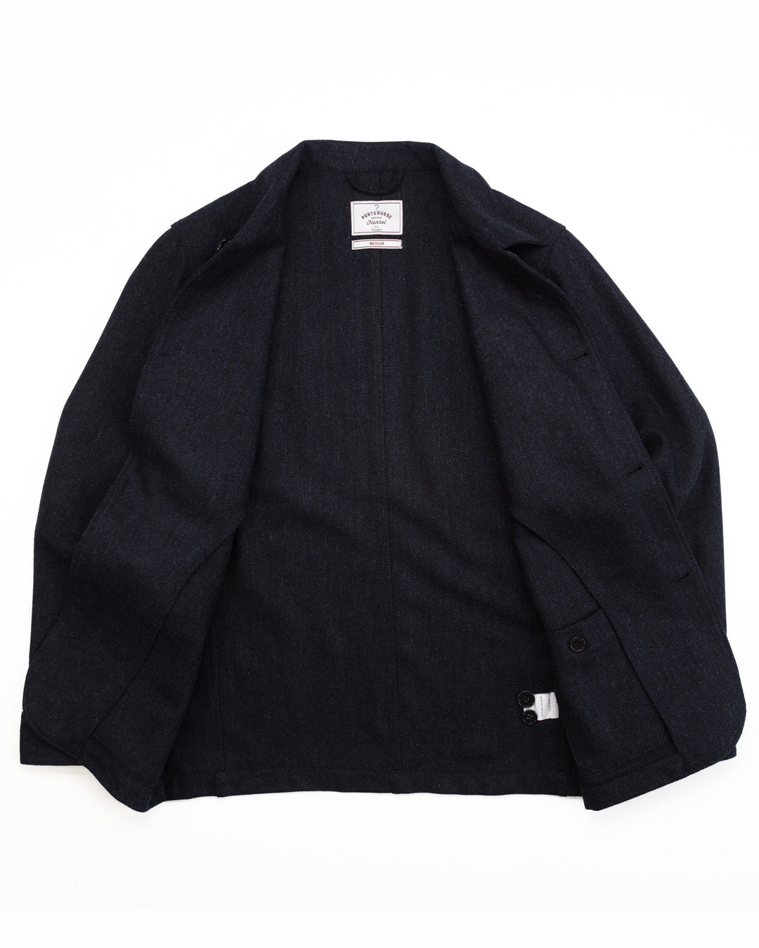 Labura in Navy Herringbone Wool