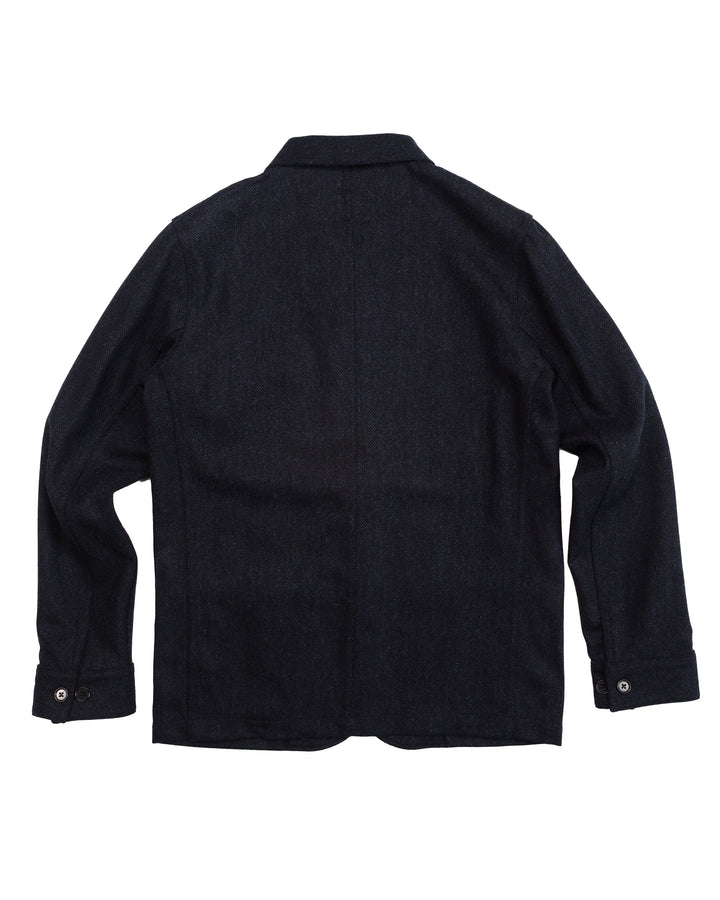 Labura in Navy Herringbone Wool