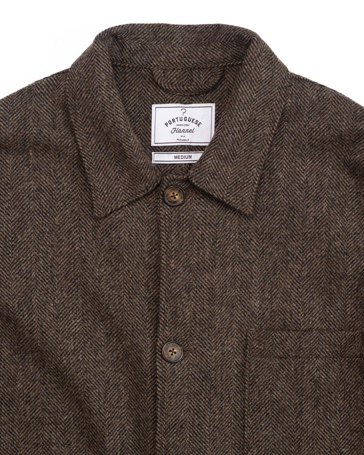 Labura in Brown Herringbone Wool