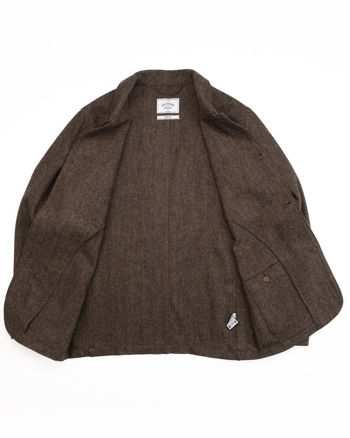 Labura in Brown Herringbone Wool