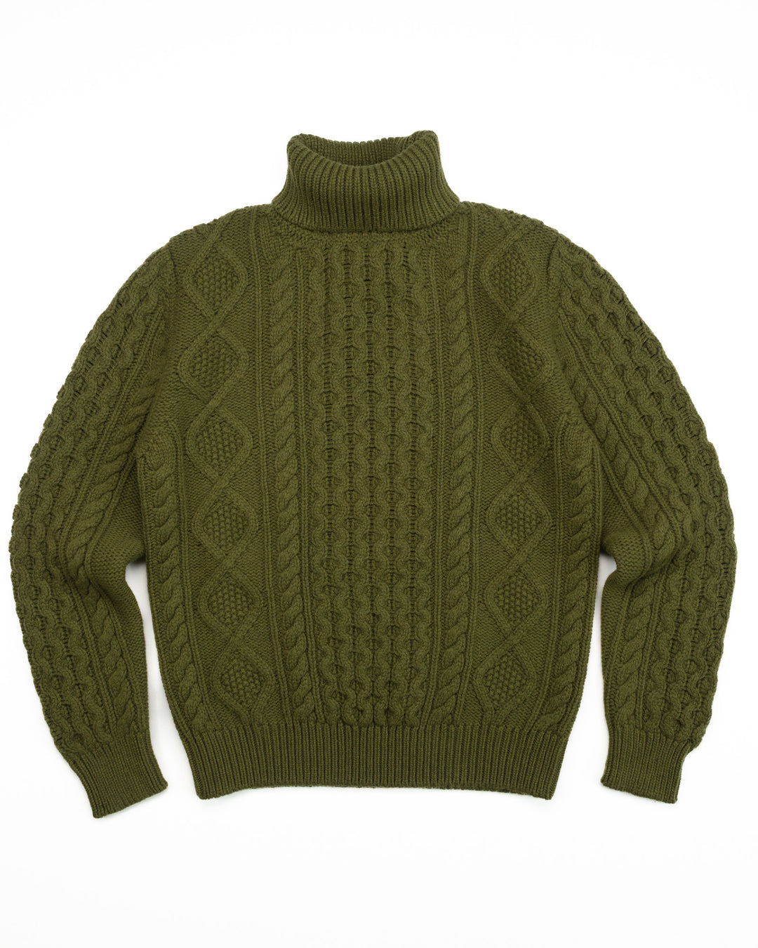 Fisherman Turtleneck in Moss – The Revive Club
