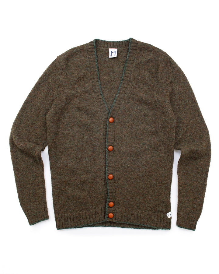 The Richard Cardigan in Olive Melange