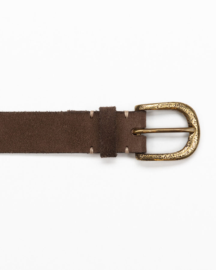 Reverse Hide Belt With Aged Buckle