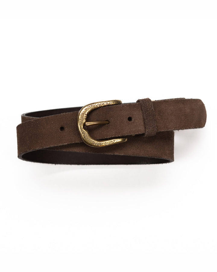 Reverse Hide Belt With Aged Buckle