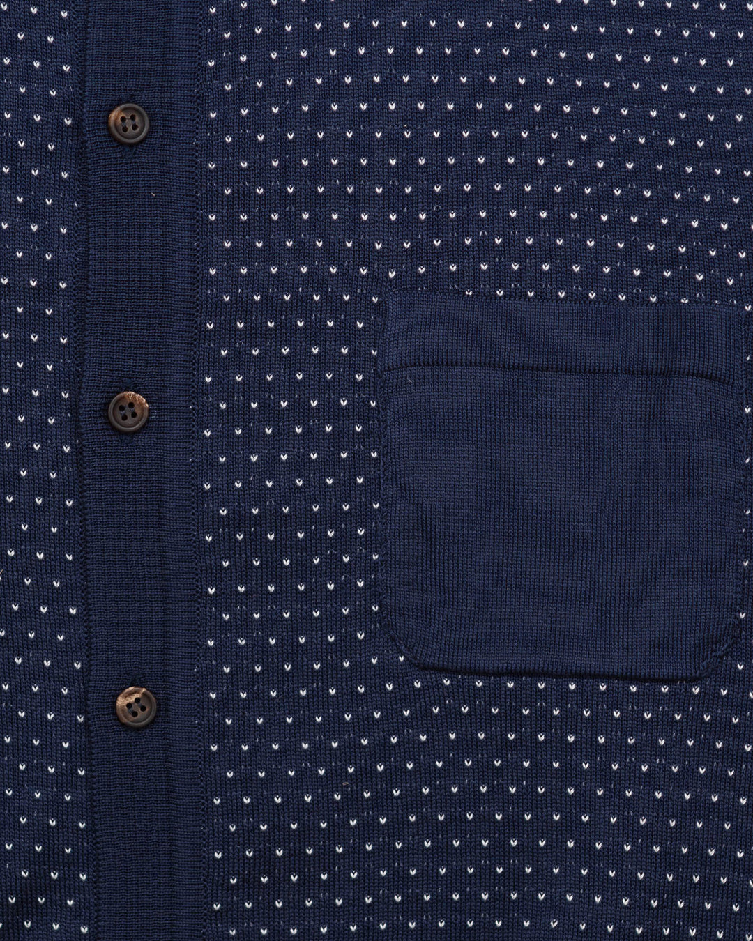 Juneau Polo Shirt in Navy Japanese Cotton