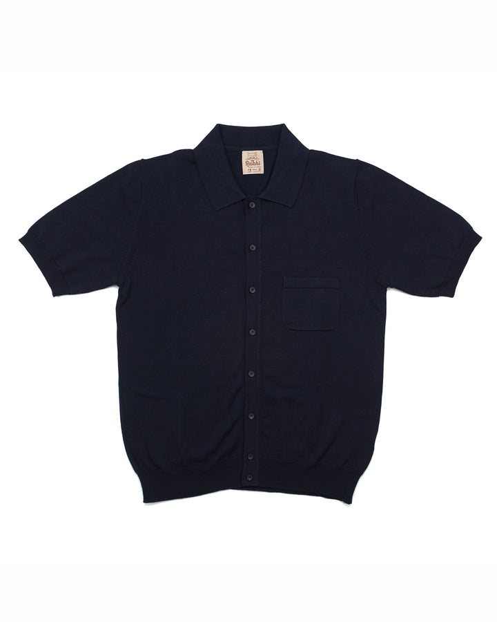 The Voice Polo Shirt in Navy Mako Cotton