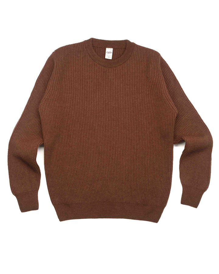 Ribbed Crewneck in Rust