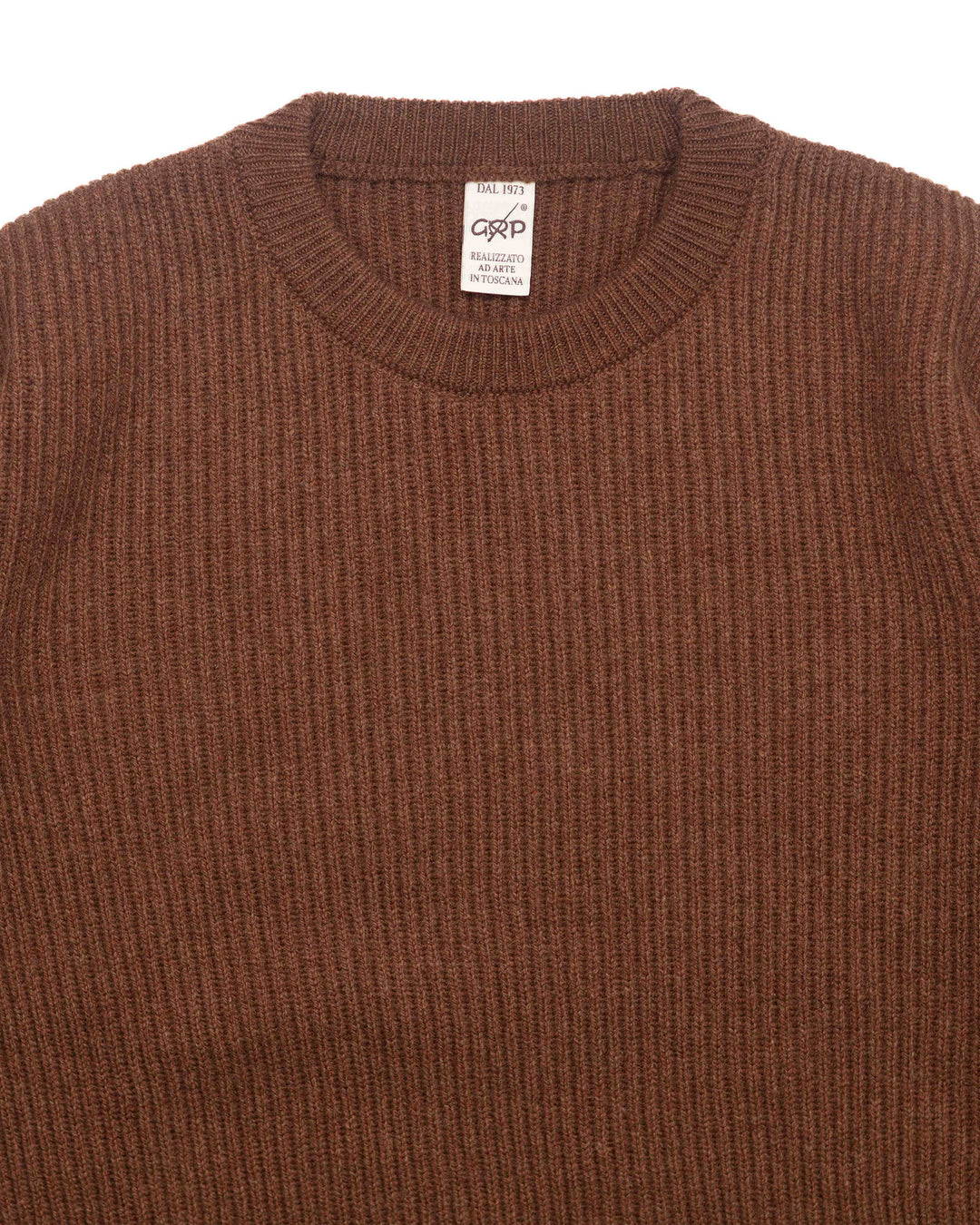 Ribbed Crewneck in Rust