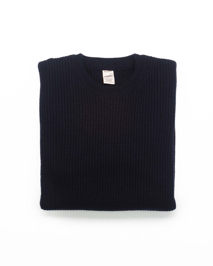 Ribbed Crewneck in Navy
