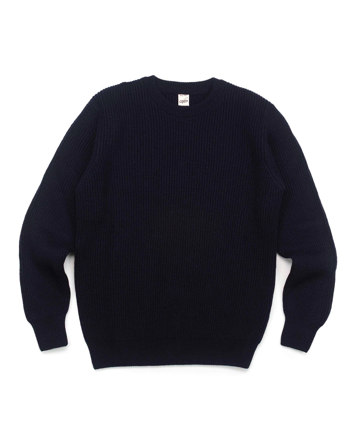 Ribbed Crewneck in Navy