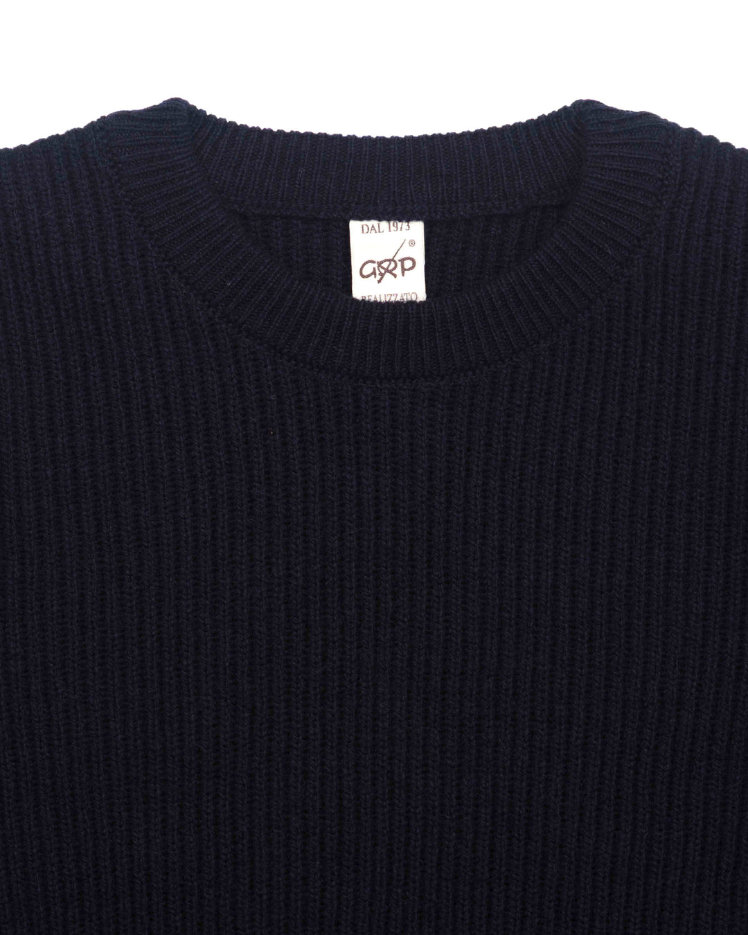 Ribbed Crewneck in Navy